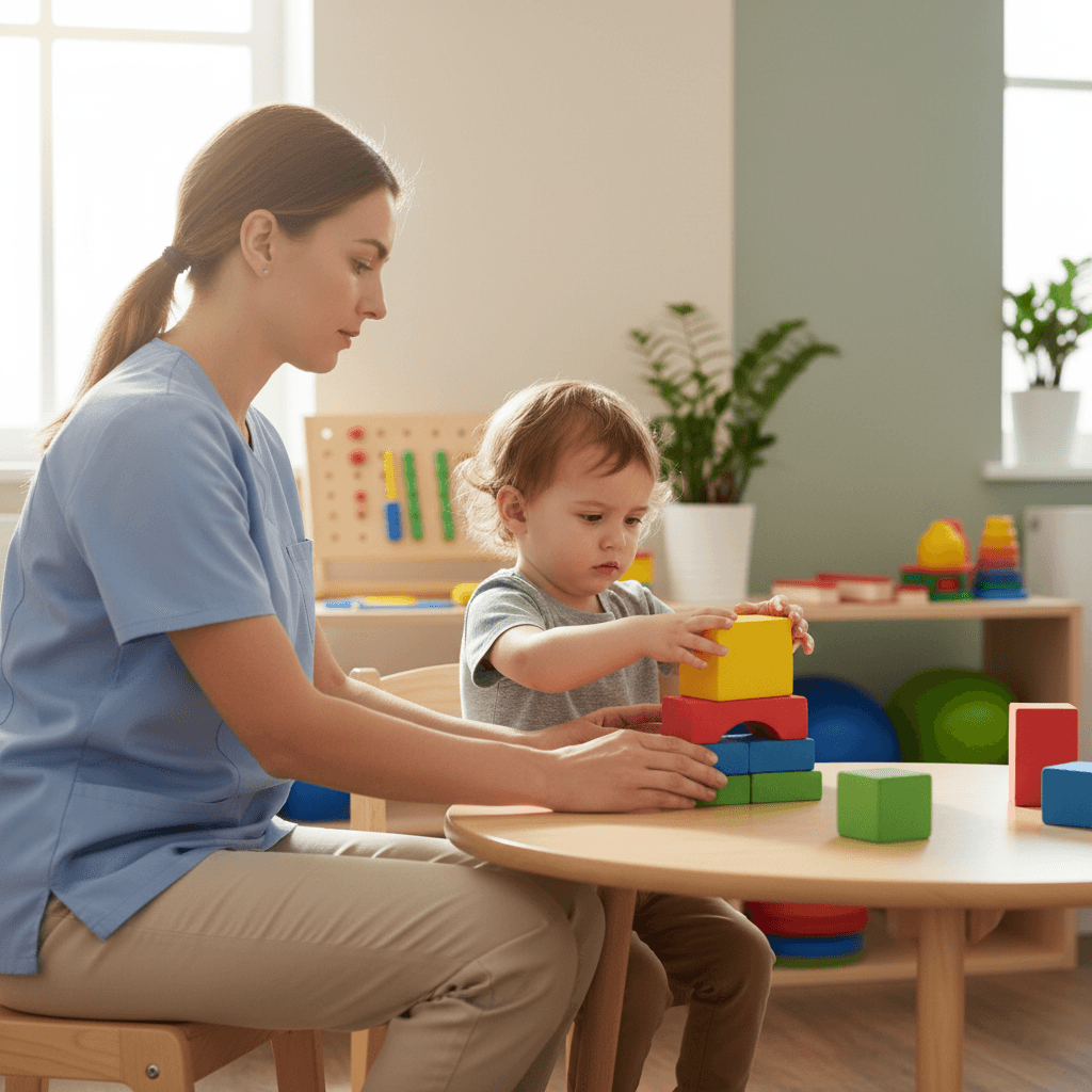 Occupational therapy session with fine motor training